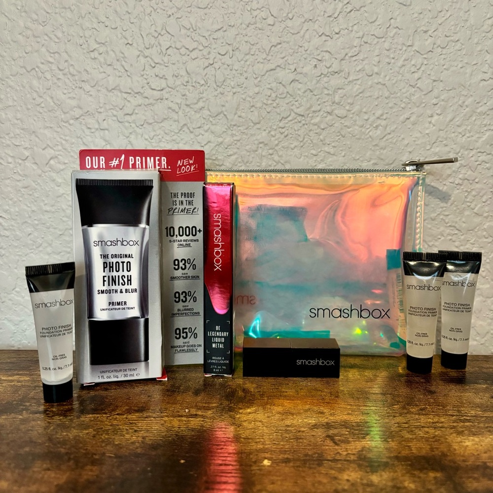 NEW Smashbox Full Size Oil-Free Photo Finish Primer Be Legendary Lipstick Bundle